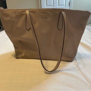 Kate Spade Canvas Slouchy Tote Bag Tan Shoulder Bag